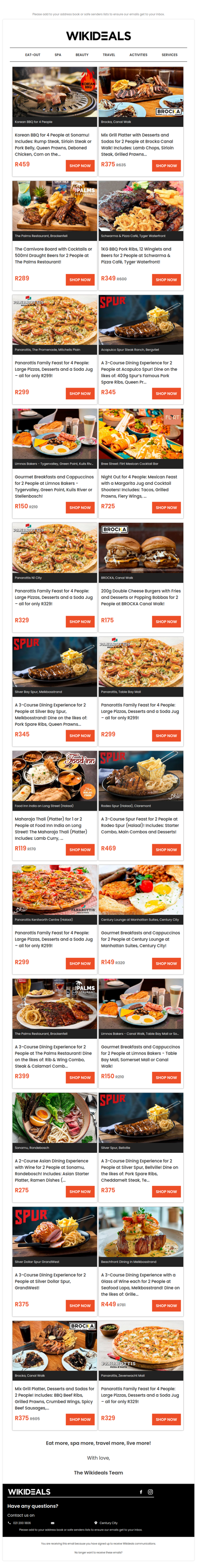 Eat Out: Sonamu Korean BBQ | The Palms Restaurant | Panarottis N1 City | Spur Melkbosstrand | Limnos | Panarottis Promenade Mall | Spur GrandWest