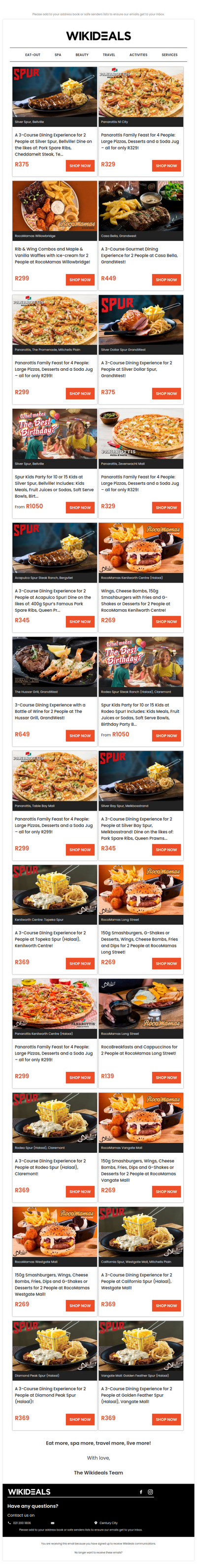 Spur & Friends – One Tasty Line-Up: Panarottis, RocoMamas, Spur, Hussar Grill & Casa Bella
