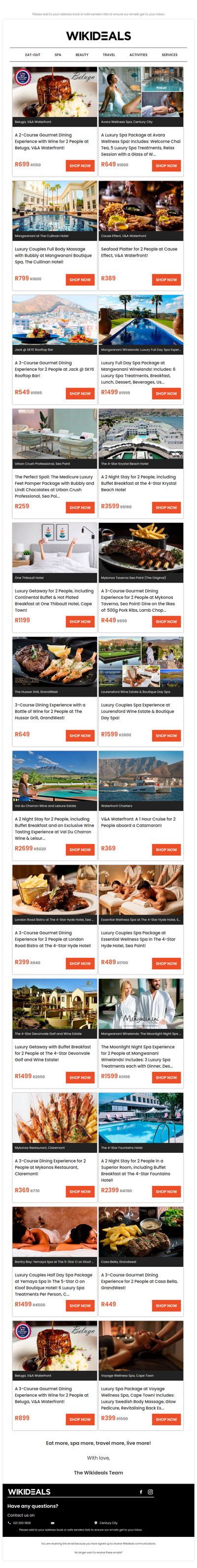 Wikideals Luxury: Gourmet Dining Experiences, Luxury Spa Packages & Exclusive Getaways