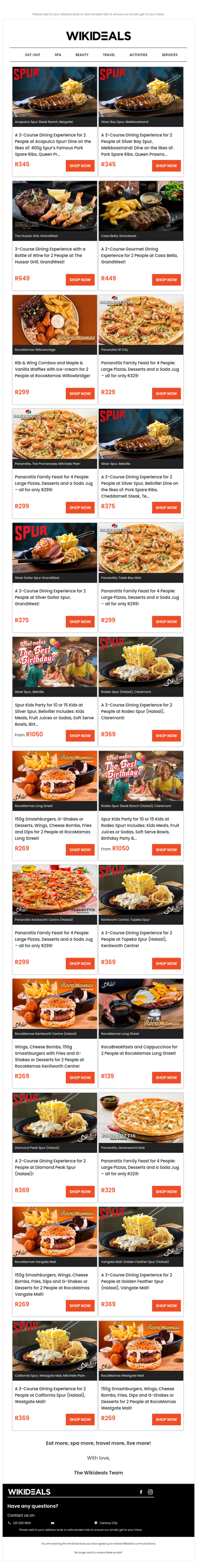 Spur & Friends: Panarottis, RocoMamas, Spur, Hussar Grill & Casa Bella