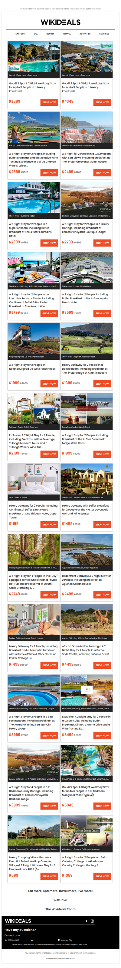Getaway Sale: Goudini Spa | Val du Charron Wine Estate | Agulhas Ocean House | Endless Vineyards Boutique Lodge | One Thibault Hotel