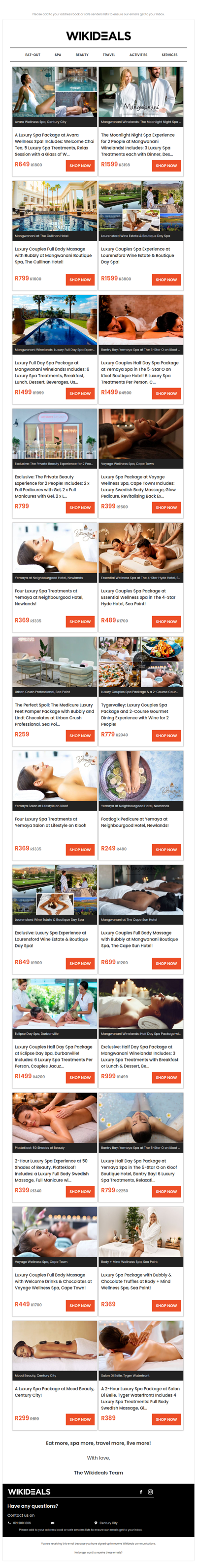 Spa Luxury: Mangwanani African Spa | Lourensford Wine Estate & Day Spa | Avara Wellness Spa | Yemaya Day Spa | Voyage Wellness Spa