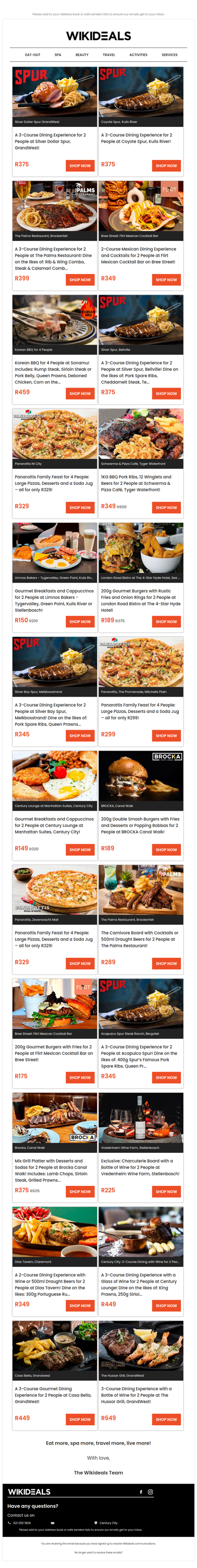 Eat Out: Spur GrandWest | The Palms Restaurant | Spur Zevenwacht Mall | Panarottis N1 City | Flirt Mexican Restaurant | Sonamu Korean BBQ | Limnos