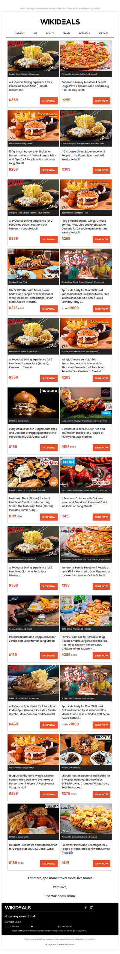 Rodeo Spur (Halaal): 3-Course Dining Experience | Panarottis Kenilworth Centre: Pizzas, Desserts & a Soda Jug | Brocka: Gourmet Burgers & Desserts
