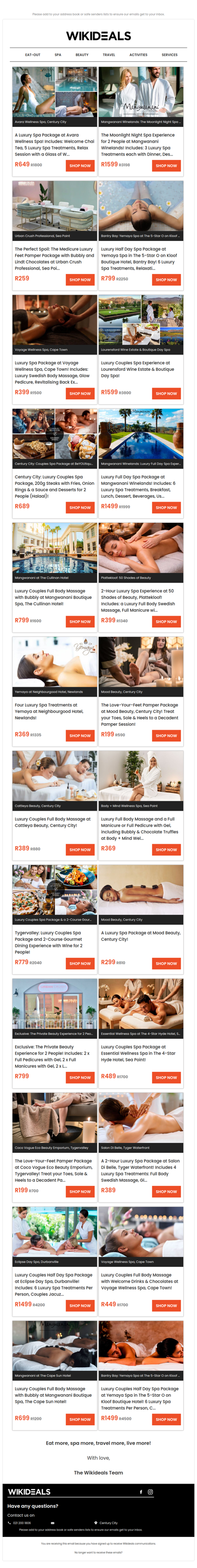 Spa Luxury: Avara Wellness Spa | Mangwanani African Spa | Yemaya Day Spa | Mood Beauty | Voyage Wellness Spa | Coco Vogue Beauty Bar