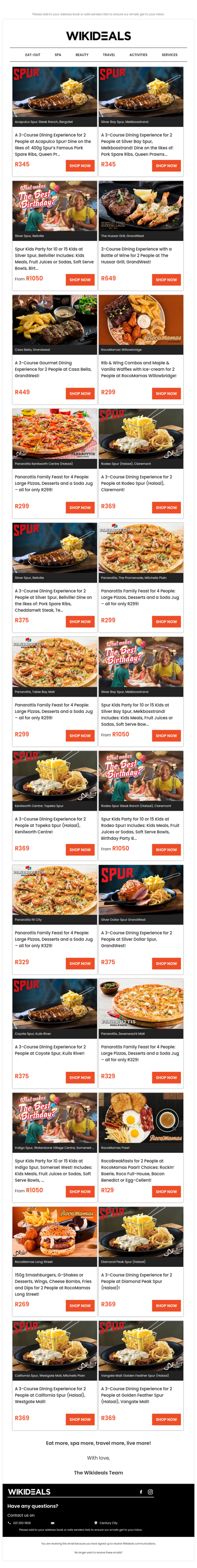 Spur & Friends – One Tasty Line-Up: Hussar Grill, Casa Bella, Spur, Panarottis and RocoMamas