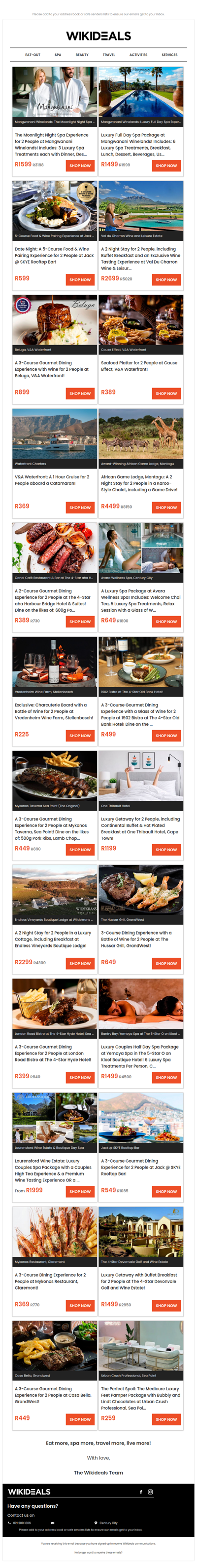 Mangwanani Winelands: The Moonlight Night Spa Experience with Dinner, Drinks, Treats & More | 5-Course Food & Wine Pairing at Skye Rooftop Restaurant