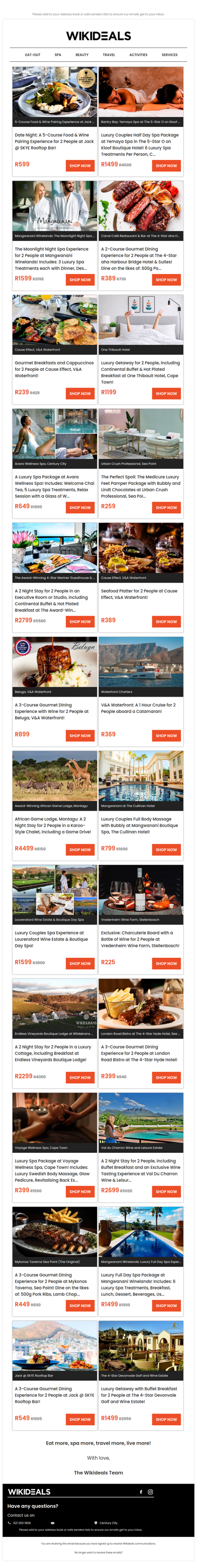 Wikideals Luxury Collection: Fine Dining, Romantic Getaways & Luxury Spa Experiences