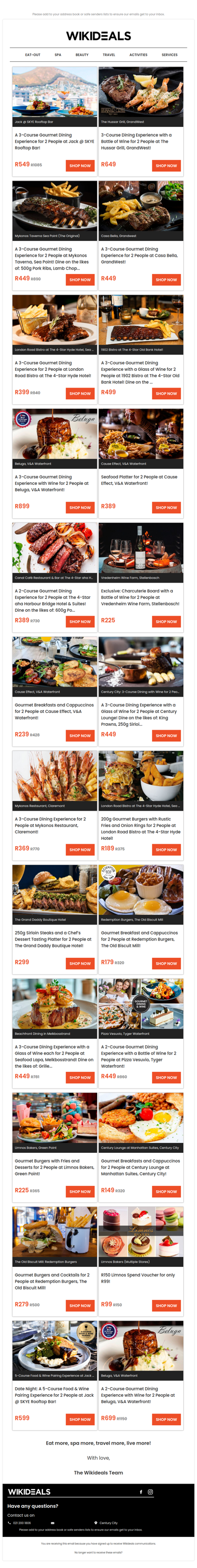 Dine Out: Beluga V&A Waterfront | Skye Rooftop Restaurant | Cause Effect V&A Waterfront | Hussar Grill | London Road Bistro | Mykonos Taverna