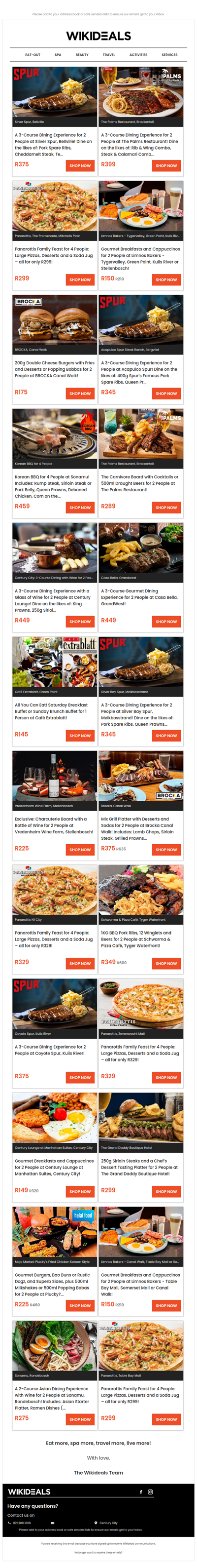 Eat Out: Spur Bellville | The Palms Restaurant | Spur Zevenwacht Mall | Café Extrablatt | Brocka Canal Walk | Sonamu Korean BBQ | Casa Bella