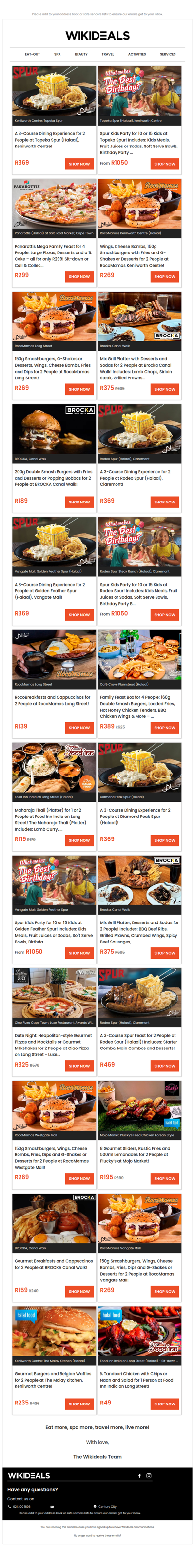 Spur Kenilworth Centre (Halaal): 3-Course Dining Experience for 2 People | Brocka Canal Walk: 200g Double Smash Burgers and Desserts for 2 People