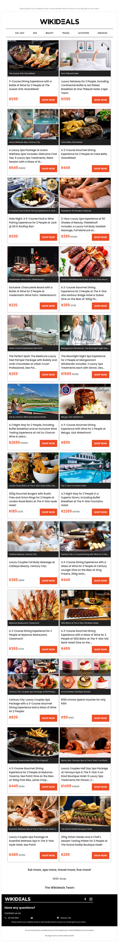 Hussar Grill: 3-Course Dining Experience with a Bottle of Wine | Avara Wellness Spa: Spa Treatments, Sauna, Steam Room, Jacuzzi, Beverages & More