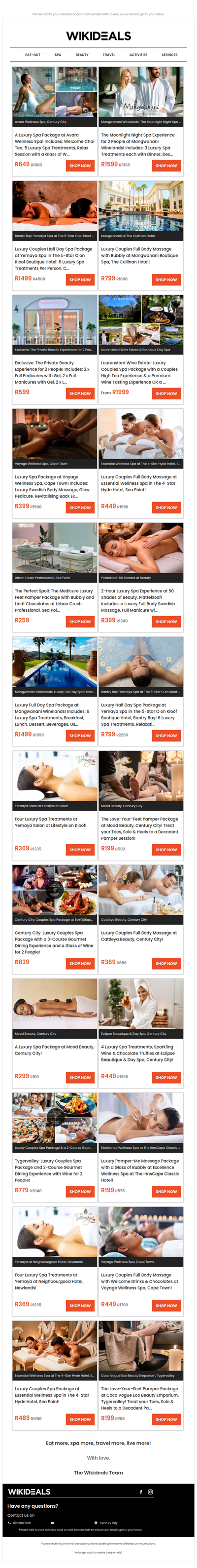 Spa Luxury: Avara Wellness Spa | Yemaya Day Spa | Essential Wellness Spa | Wellness in the Winelands | Mangwanani African Spa | Voyage Wellness Spa