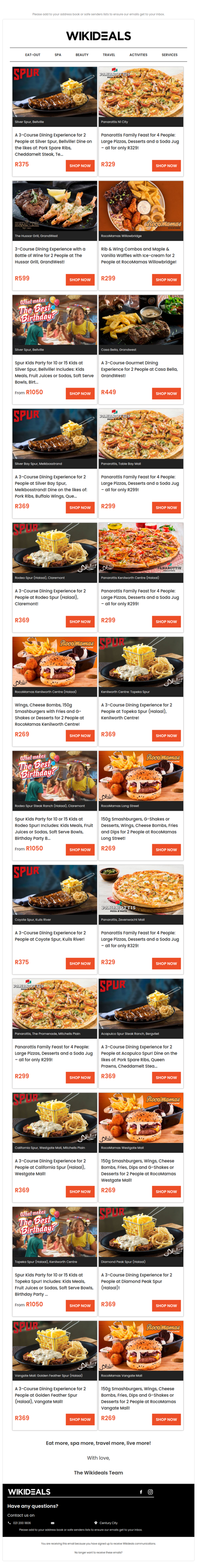 Spur & Friends – One Tasty Line-Up: Hussar Grill, Spur, Panarottis, RocoMamas and Casa Bella