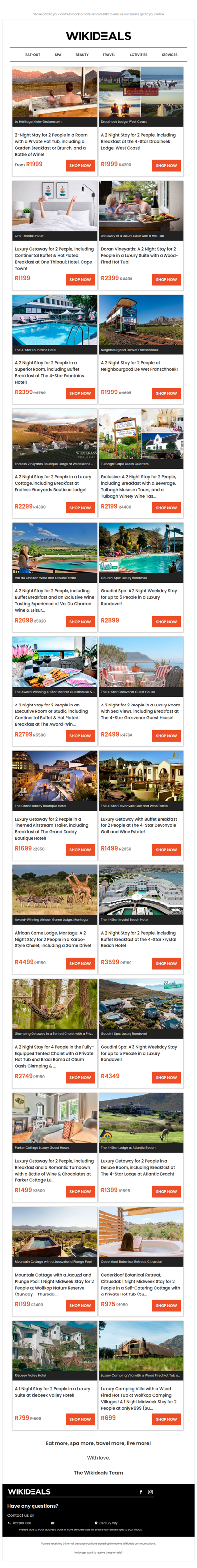 Getaway Sale: African Game Lodge | Doran Vineyards | Krystal Beach Hotel | Val du Charron Wine Estate | Endless Vineyards Boutique Lodge