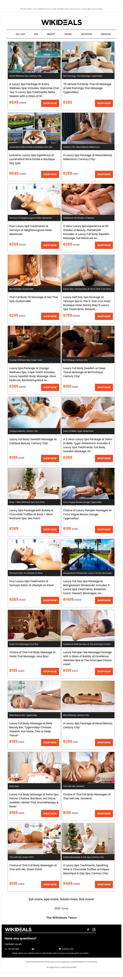 Pamper Packages, Body Massages & Luxury Spa Experiences