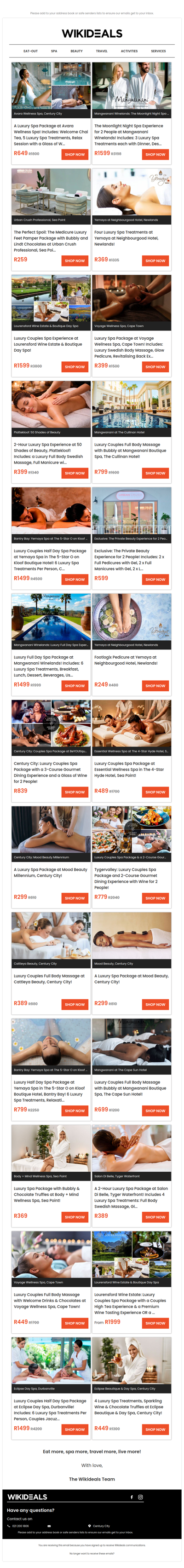 Spa Luxury: Mangwanani African Spa | Avara Wellness Spa | Mood Beauty | Voyage Wellness Spa | Yemaya Day Spa | Coco Vogue Beauty Bar