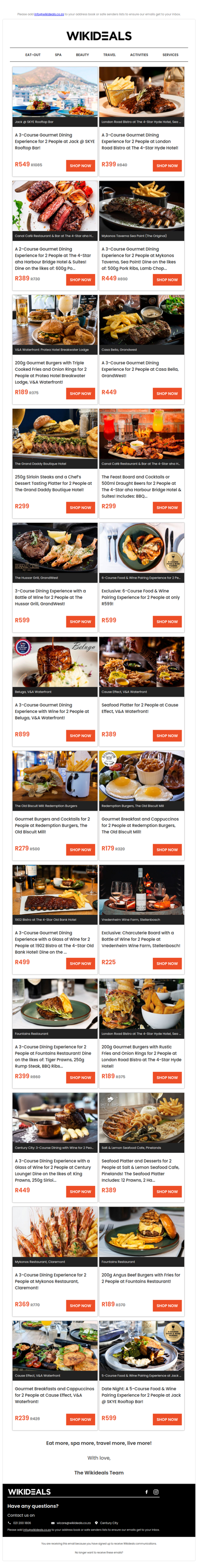 Dine Out: Skye Rooftop Restaurant | London Road Bistro | Beluga V&A Waterfront | Mykonos Taverna | Cause Effect | Grand Daddy Hotel