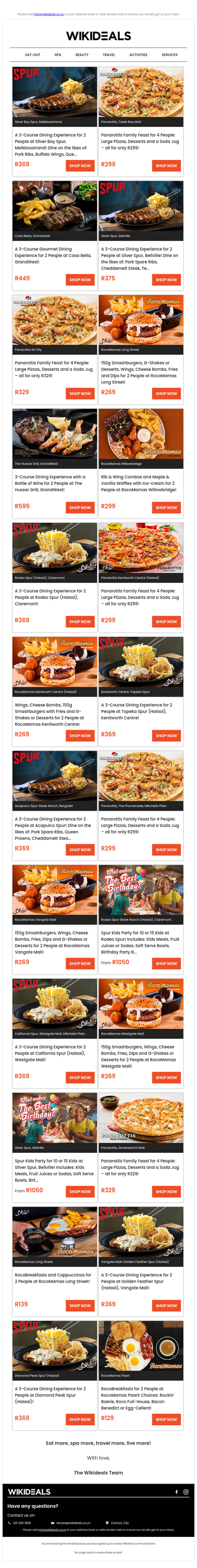 Spur & Friends – One Tasty Line-Up: Panarottis, RocoMamas, Spur, Hussar Grill and Casa Bella