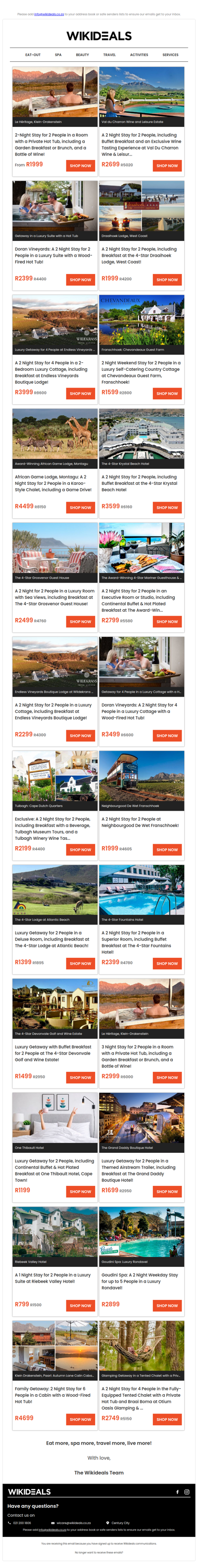 Getaway Sale: Val du Charron Wine Estate | African Game Lodge | Krystal Beach Hotel | Endless Vineyards Boutique Lodge | Draaihoek Lodge