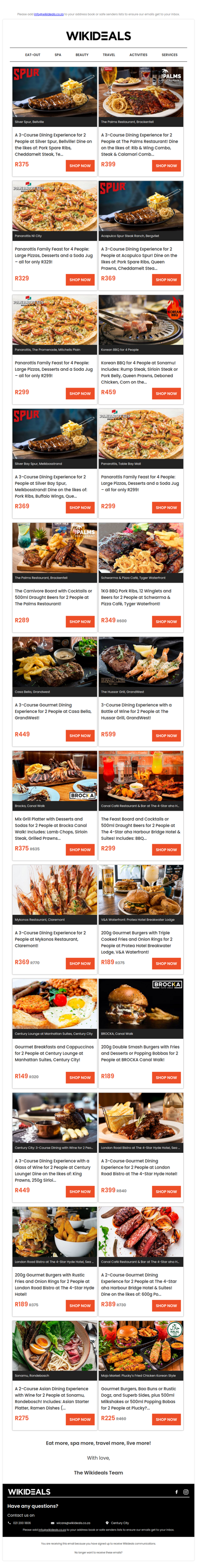 Eat Out: Spur Bellville | The Palms Restaurant | Spur Bergvliet | Panarottis Promenade Mall | Casa Bella GrandWest | London Road Bistro