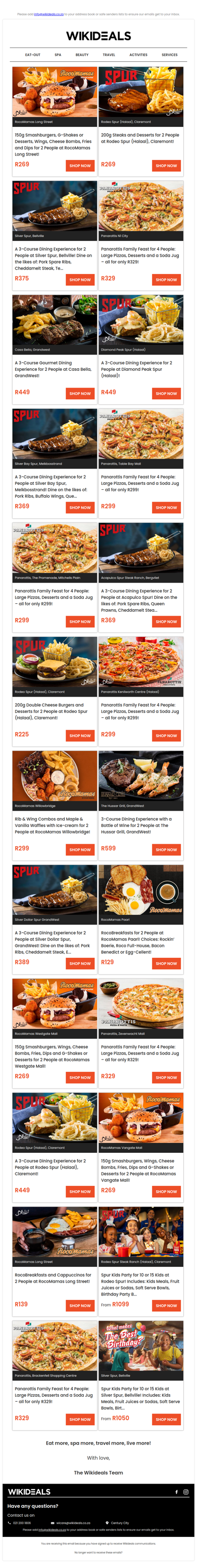Spur & Friends – One Tasty Line-Up: Panarottis, RocoMamas, Spur, Hussar Grill and Casa Bella