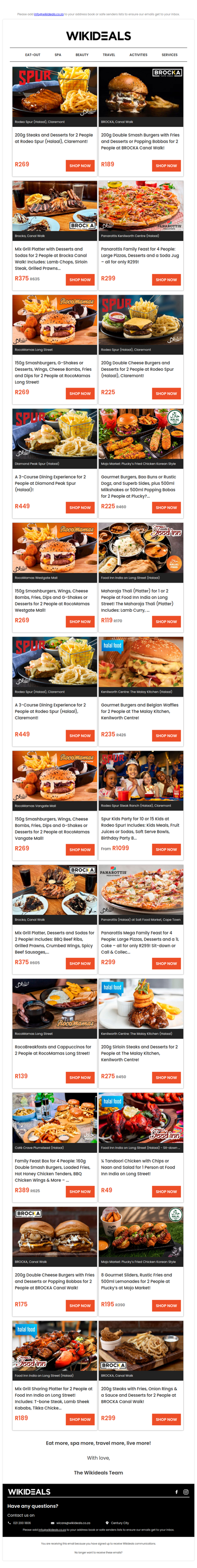 Halaal: Rodeo Spur Claremont | Brocka Canal Walk | Diamond Peak Spur CBD | RocoMamas on Long Street | Pluckys at Mojo Market