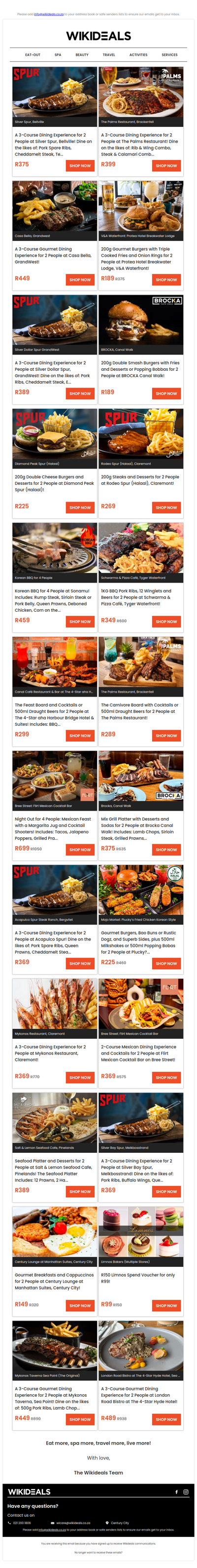 Eat Out: Brocka Canal Walk | Spur GrandWest | Flirt Mexican Restaurant | Pluckys | The Palms Restaurant | Spur Bellville | Rodeo Spur (Halaal)