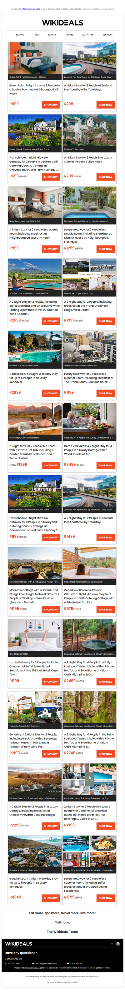 Holiday Deals from Just R699!