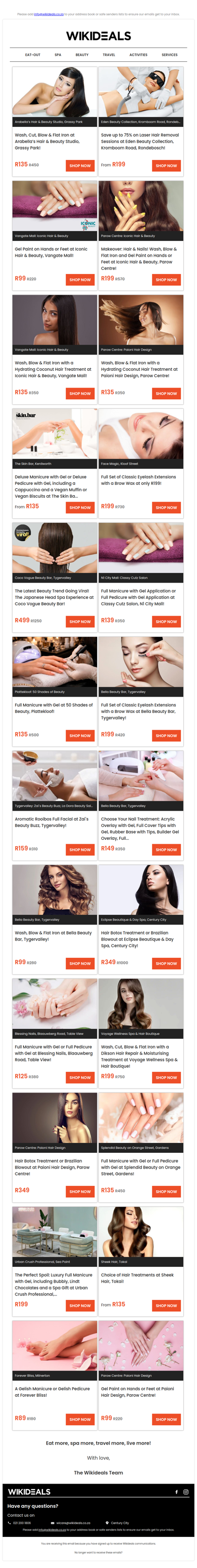 Hair Treatments, Manicures, Pedicures, Makeover Packages, Facials, Laser Hair Removal & More