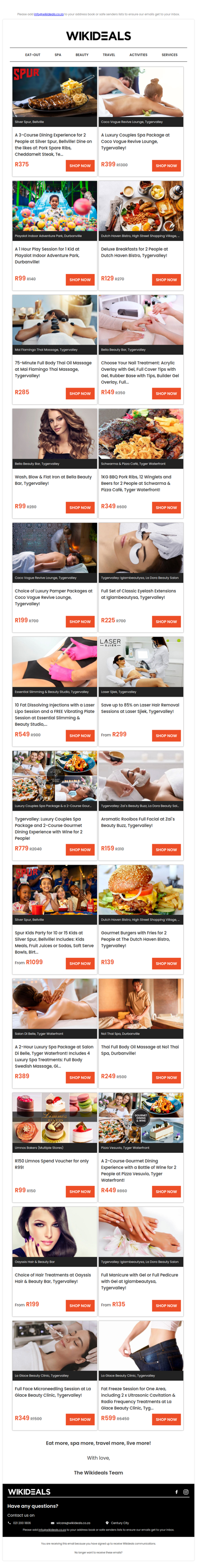 Spur Bellville: 3-Course Dining Experience for 2 People | Tygervalley: Luxury Couples Spa Package at Coco Vogue Beauty Bar