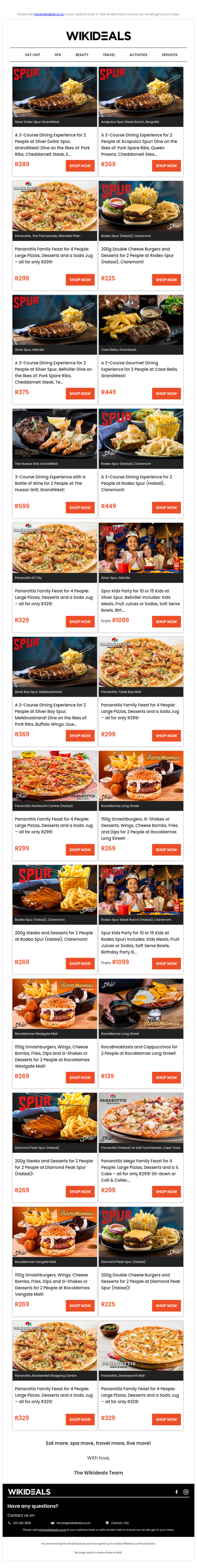 Spur & Friends – One Tasty Line-Up: Panarottis, RocoMamas, Spur, Hussar Grill and Casa Bella