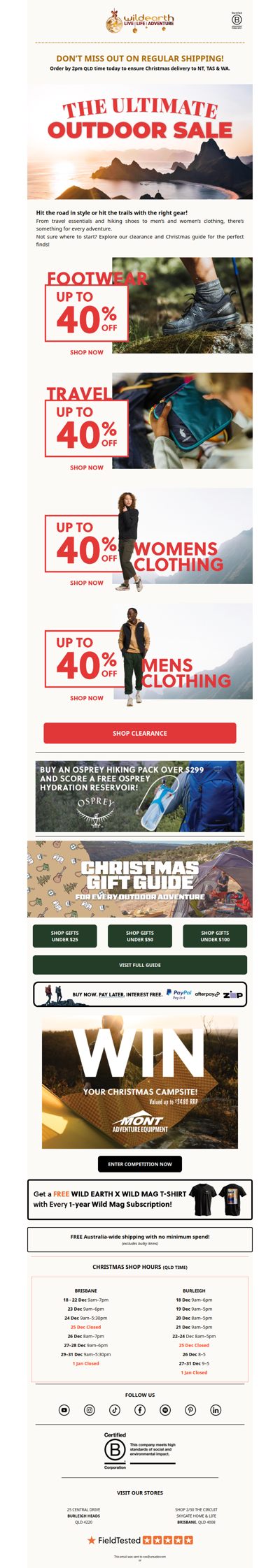 Up to 40% off Travel, Footwear and more! ✈️