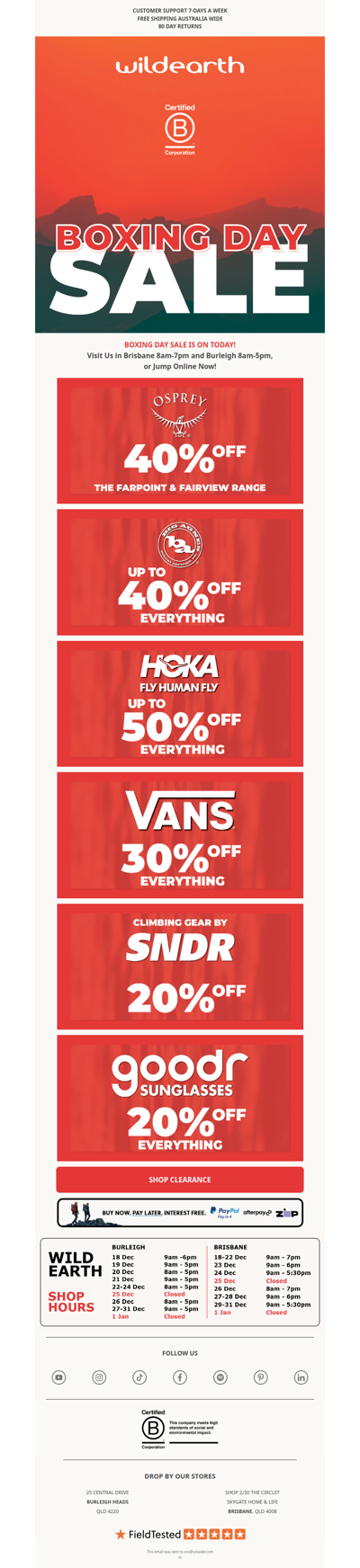 Boxing Day Sale On Now 🔥