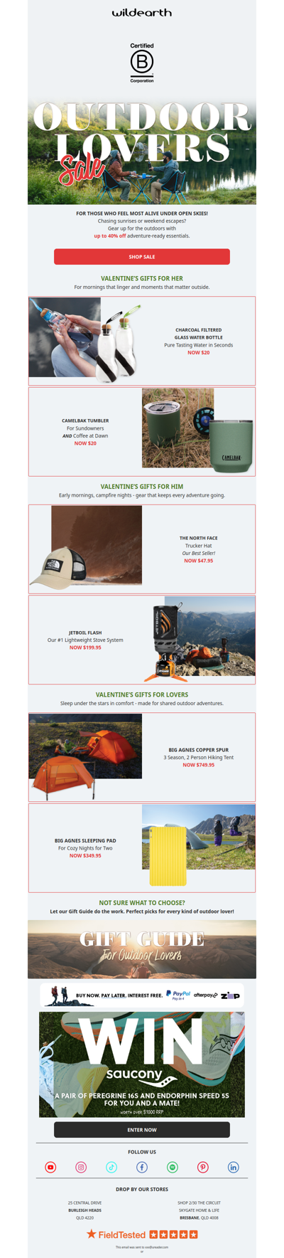 Outdoor Lovers V-Day Sale On Now 🏕️