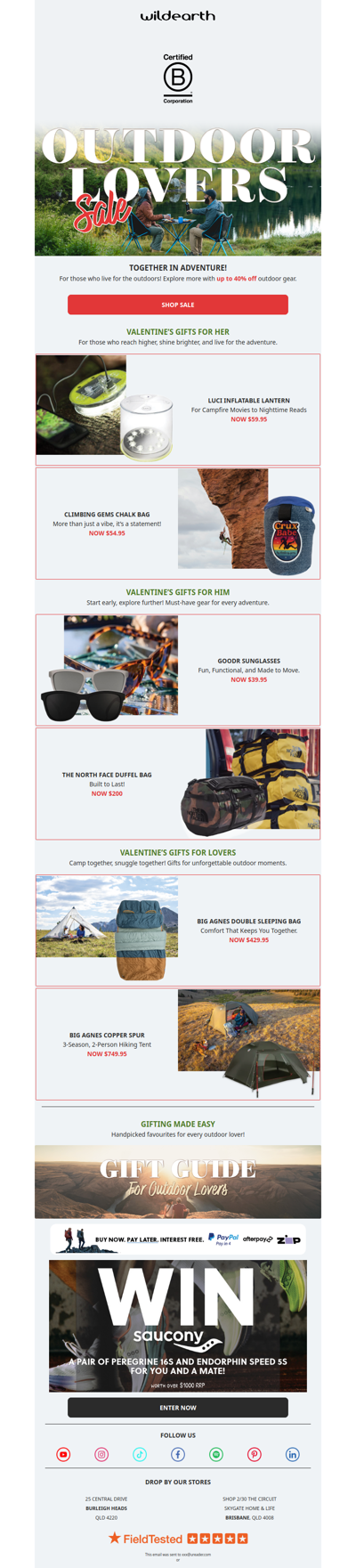 Deals on Gear for Outdoor V-Day Dates 🥾