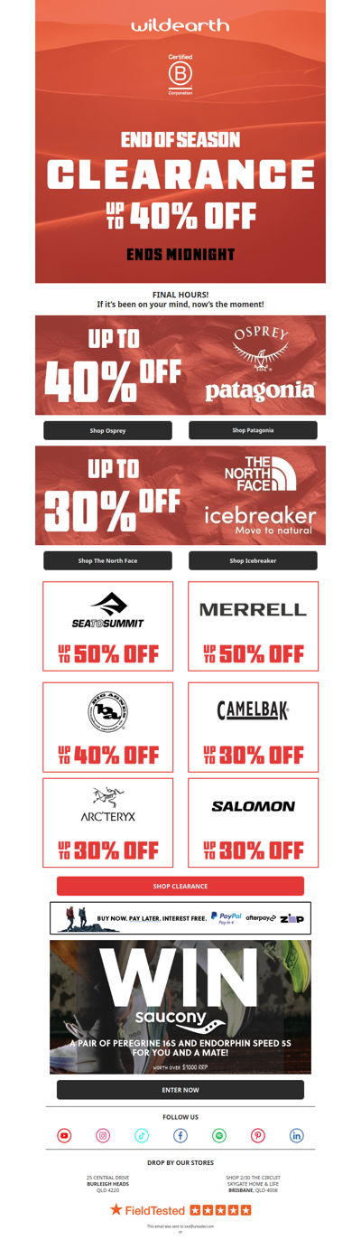 Final Hours! End of Season Clearance ⏰