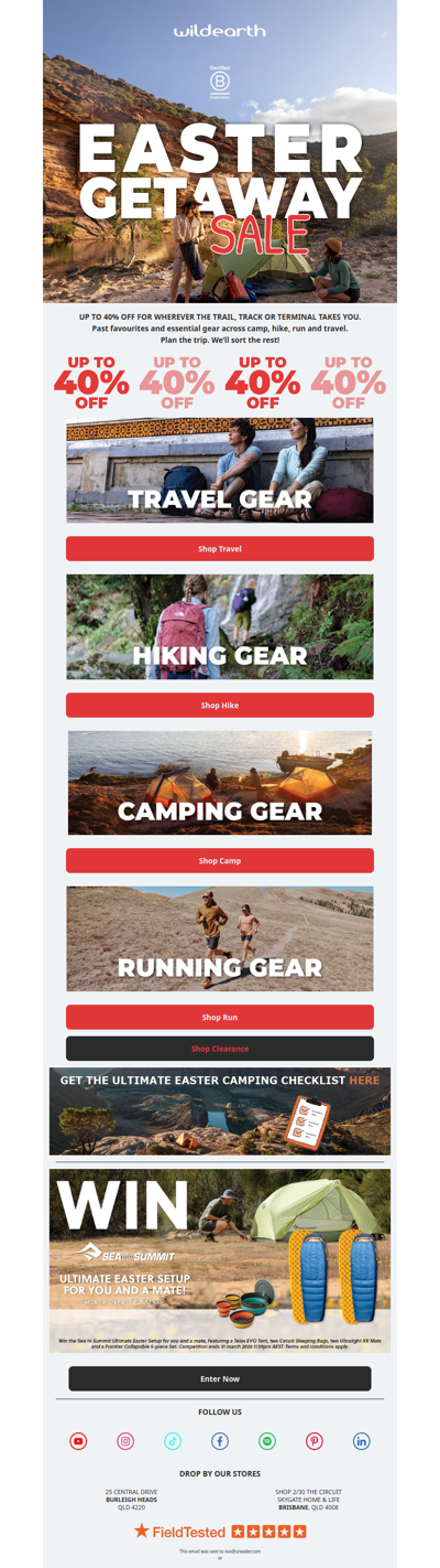 Your Easter Getaway Sorted! Sale On 🏕️