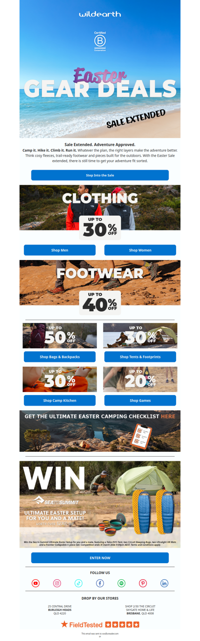 Sale Extended: Camp, Hike, Climb, Run and more. Shop Now!