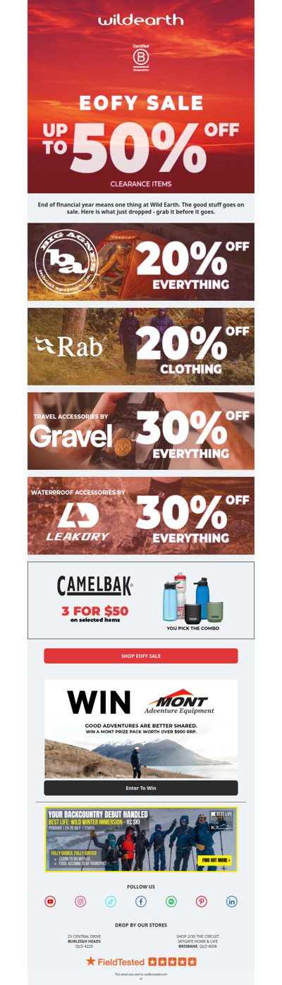 Negatively gear your new gear. Up to 50% off.