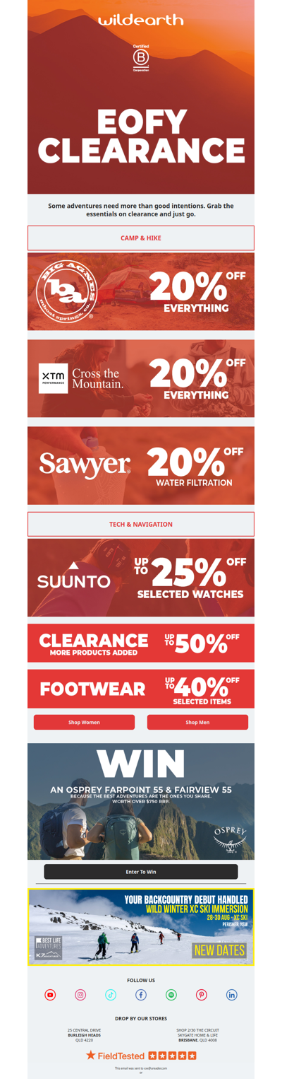 20% off Big Agnes and XTM. Shop EOFY Sale.