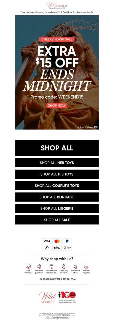 🕛 Extra $15 Off Ends Midnight!