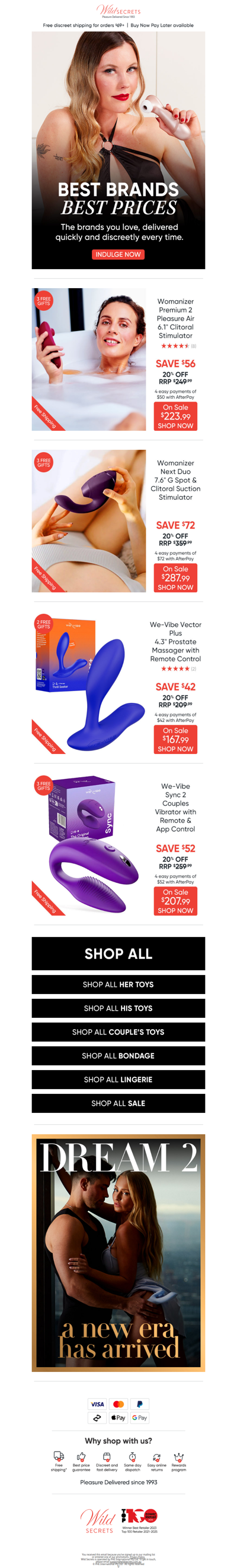 📢 VIP Alert: Womanizer & We-Vibe On Sale!