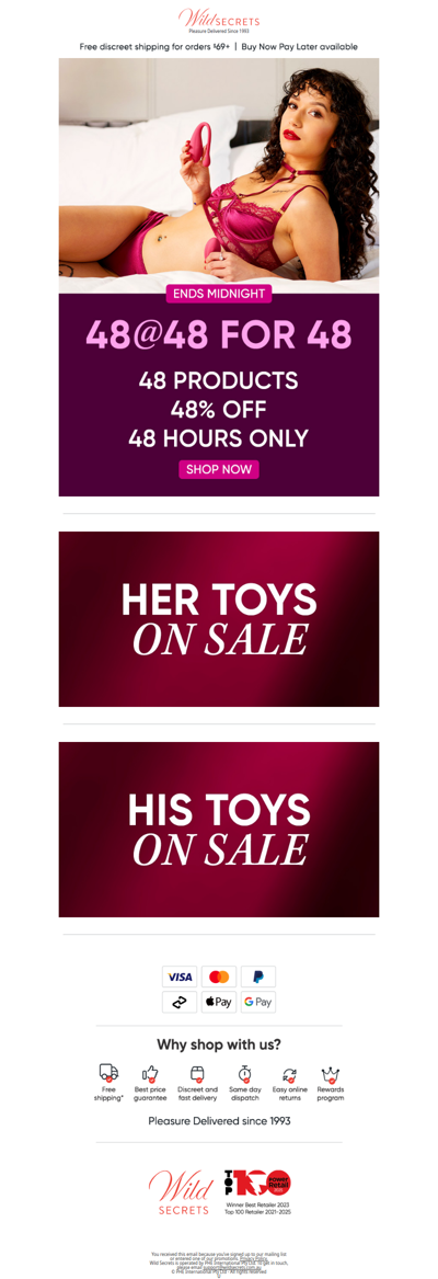 😘 48 Toys, 48% Off, Final Hours...