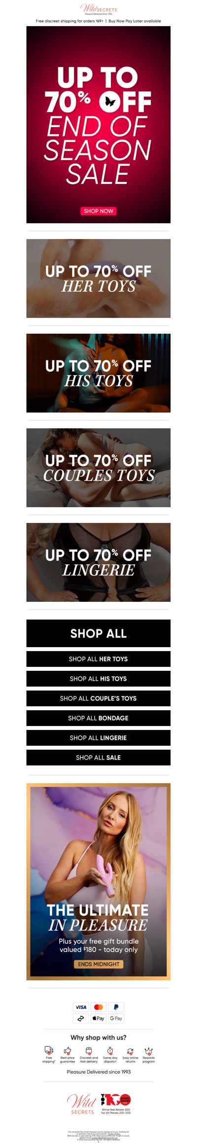 🤯 End Of Season: Up To 70% Off Sale!