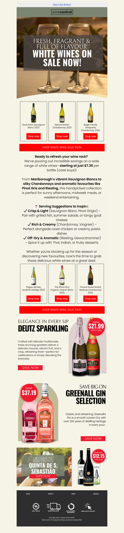 Crisp, Cool White Wines On Sale Now!