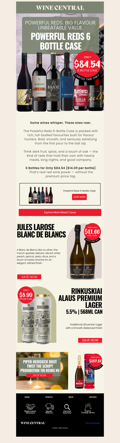 💥 Big, Bold, and Unbelievable - Powerful Reds 6-Bottle Case Just $84.54!