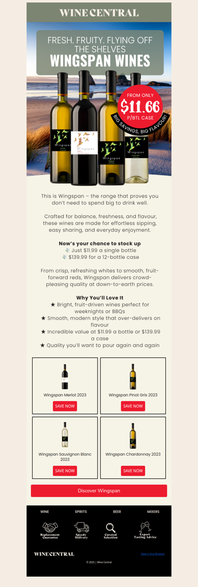 🕊️Wingspan Wines - Smooth, Fresh & From Only $11.66!