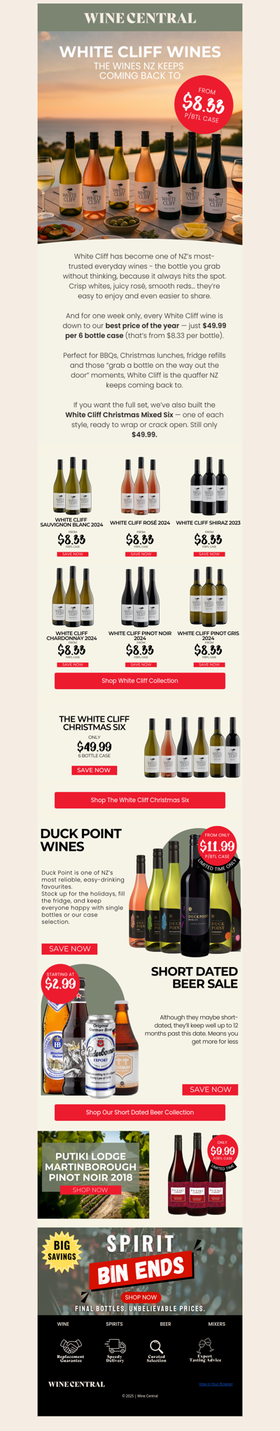 ⚡White Cliff - Our Best Deal of the Year - From Only $8.33 p/btl case