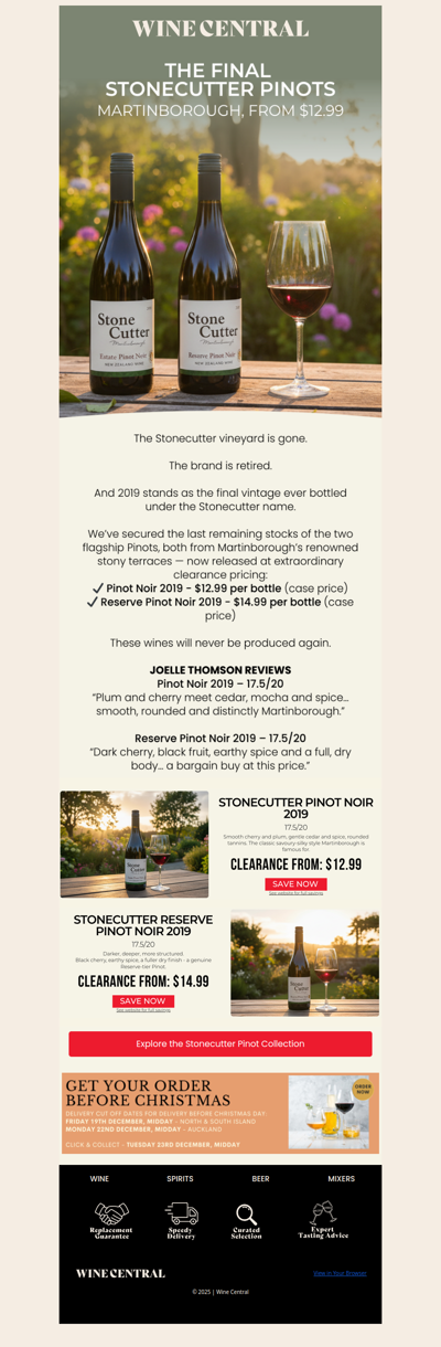 🍷 The Final Stonecutter Pinots - Martinborough Classics from $12.99